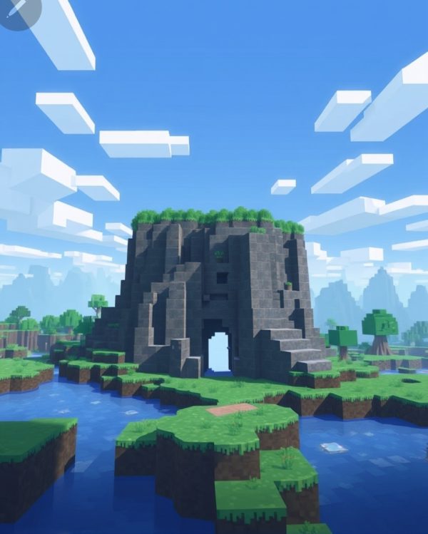 alt="Minecraft Mountain"