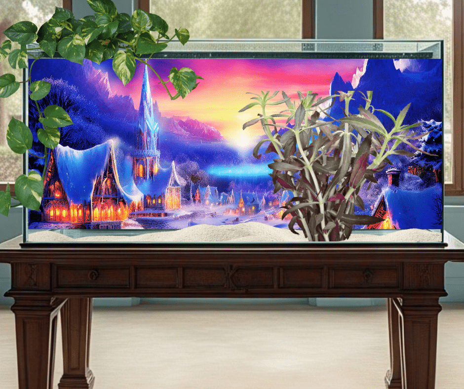 aquarium at twilight background and tank mock up