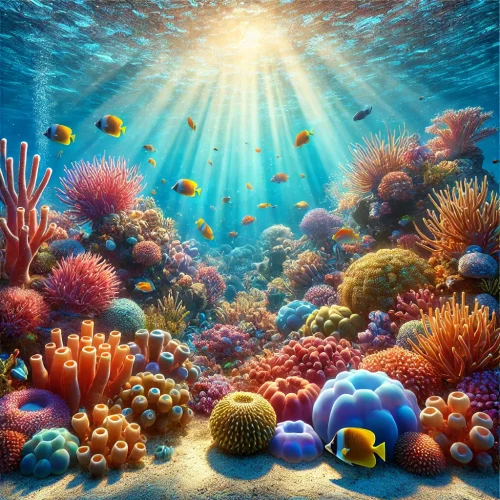 coral reef like the reef that nemo lived in before becoming a domestic fish