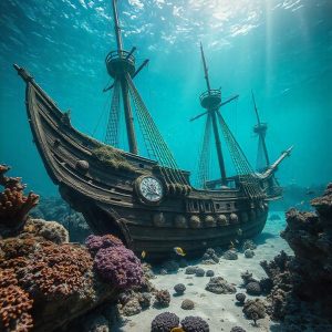 alt ="sunken pirate ship"