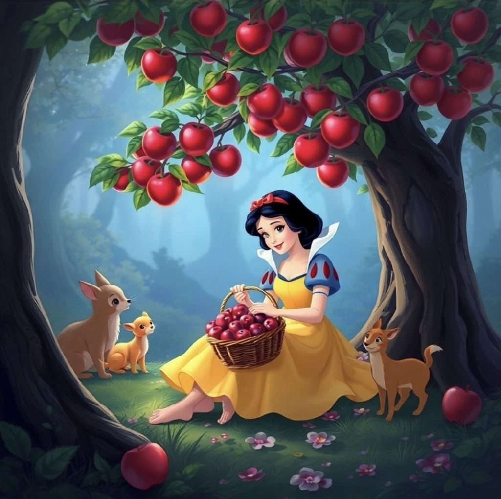 snow white style under the apple tree