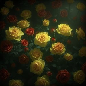 alt="yellow and pink roses"