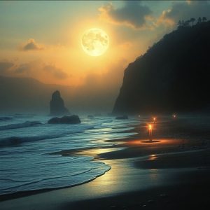 alt="the beach at night"