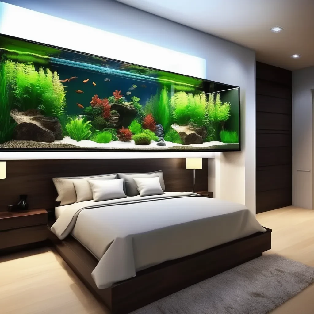 alt ="aquarium in the master bedroom"