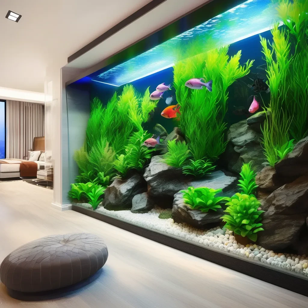 alt="fish tank in the bedroom"