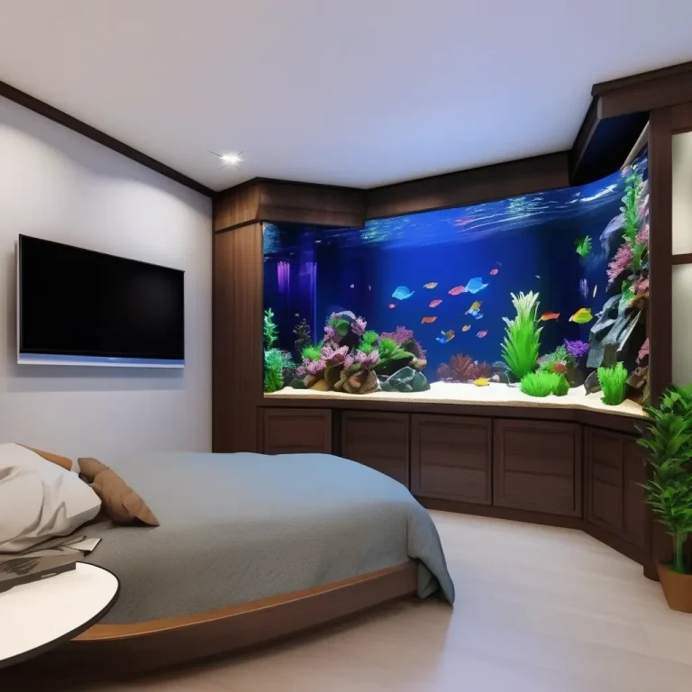 alt="teens room fish tank"