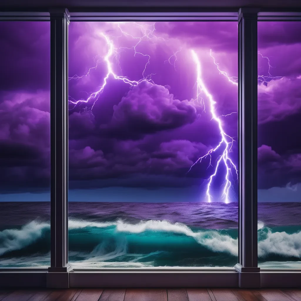 alt= "dark background decal for an aquarium, image is of the ocean with lighting striking"