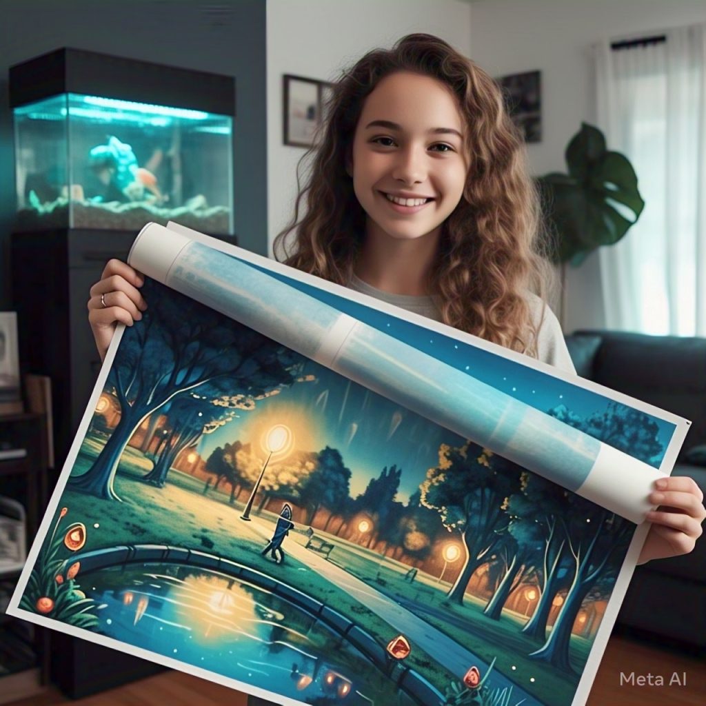 alt="paper poster background image for fish tank"