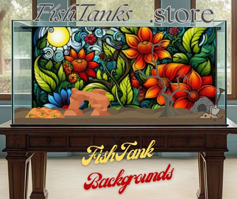 alt="boho style aquarium background and where to buy an aquarium background"
