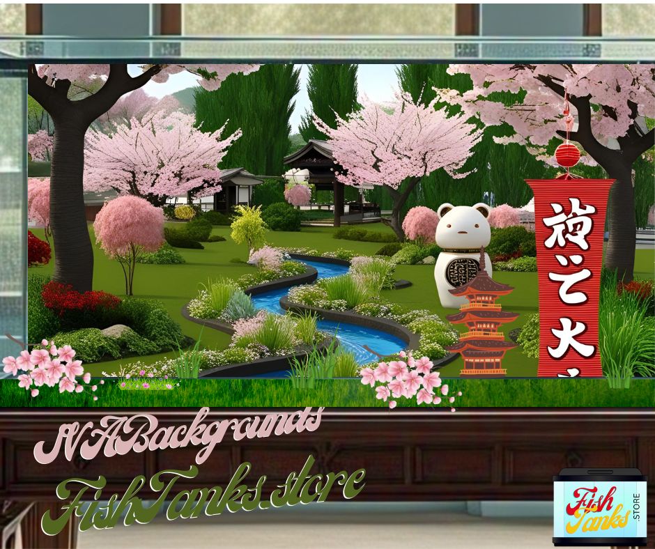 alt="asian inspired fish tank aquarium backgrounds"