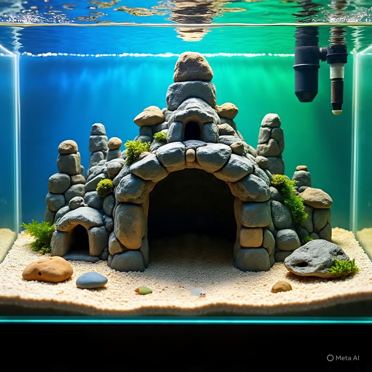 rock cave aquarium a cave made from rocks, a hideaway for fish