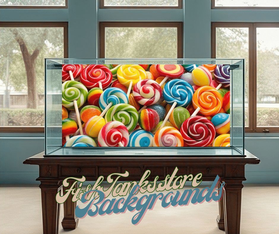 fish tank design featuring seamless lolly pops