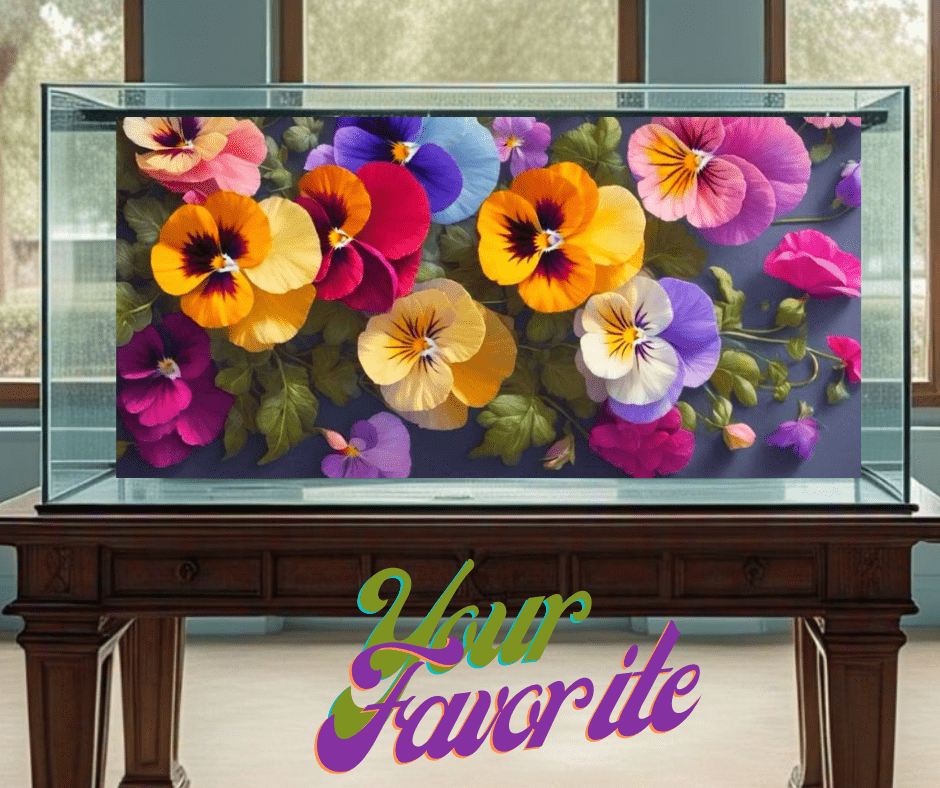 Pansies fish tank design background image