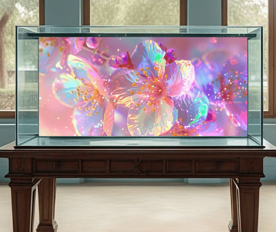 gold fish tank background image pink and sparkly