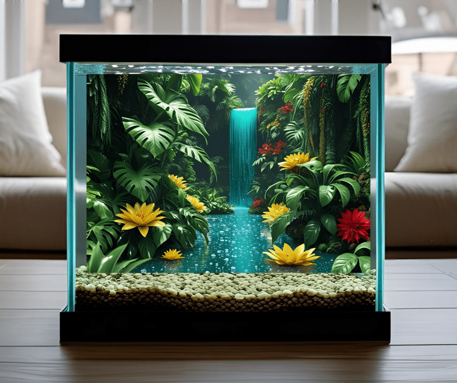 static vinyl fish tank background 4k pictures including rainforest waterfall