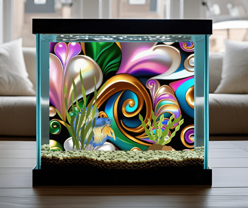 Betta black paisley fish tank background