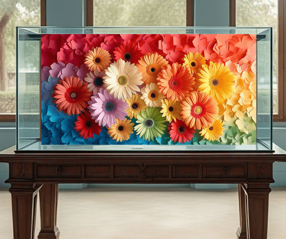 colourful background fish tank sticker