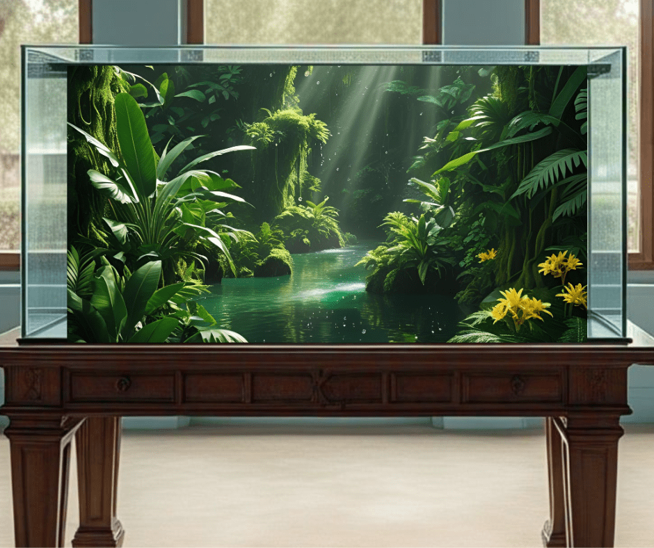 rainforest aquarium background poster