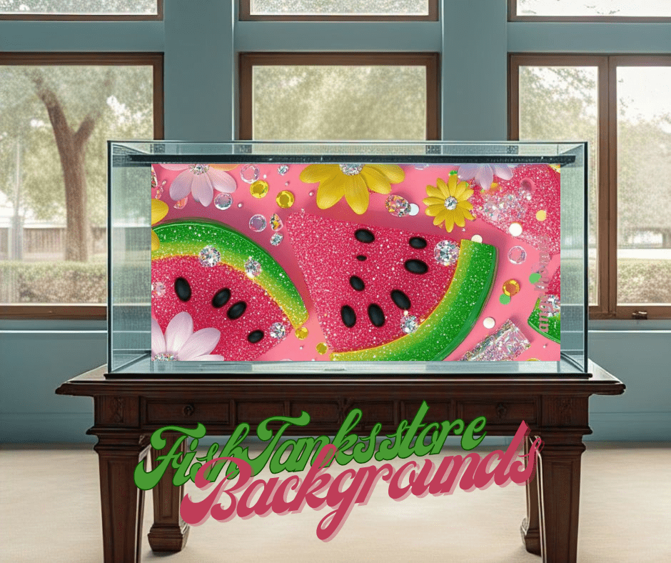 Fish Tanks Store Watermelon Aquarium Background Sticker