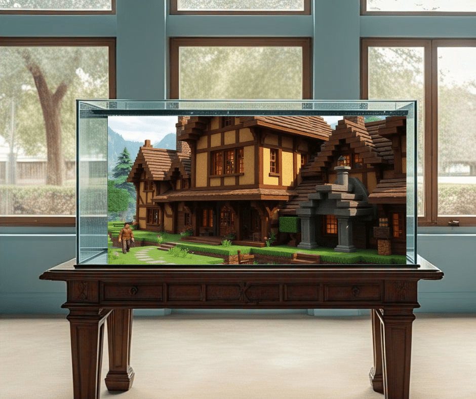 minecraft style village by day