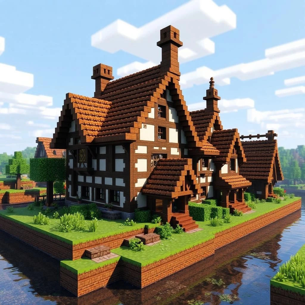 minecraft style villiage by day