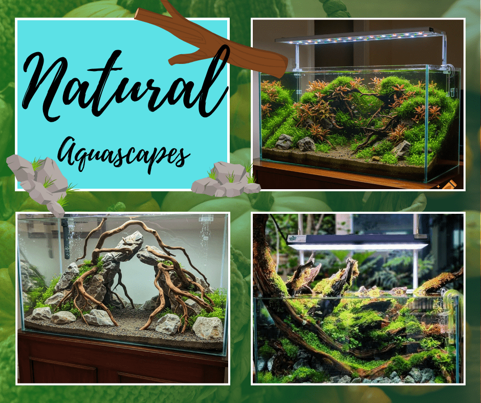 aquarium decoration using natural aquascape style