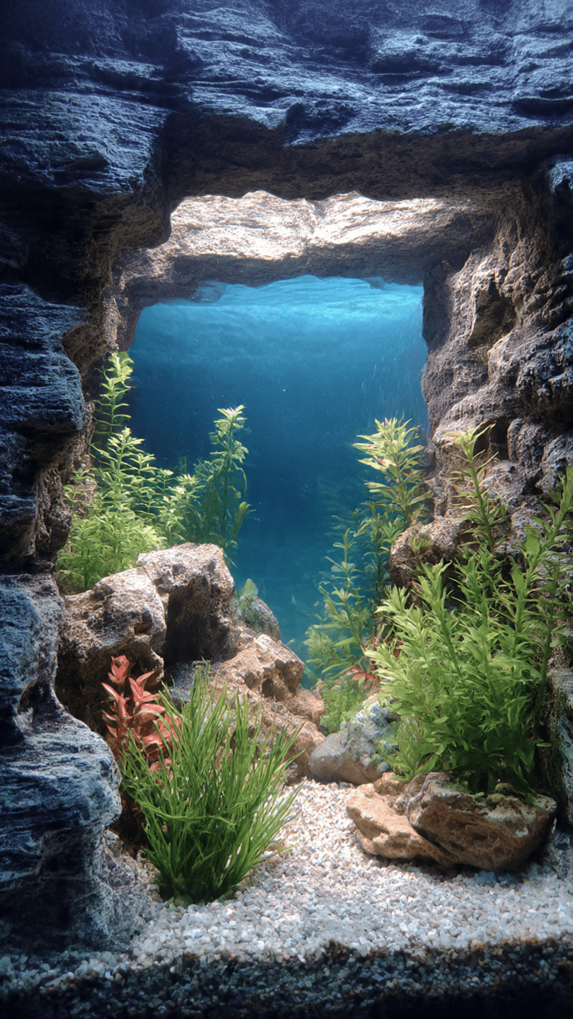 aquarium with 3d background