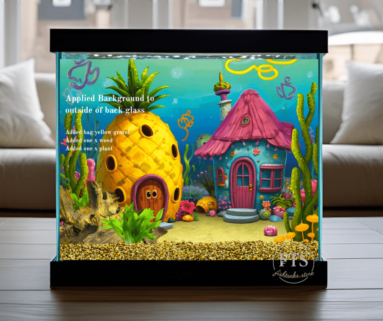 Final finished mockup of spongebob squarepants bikini bottom fish tank
