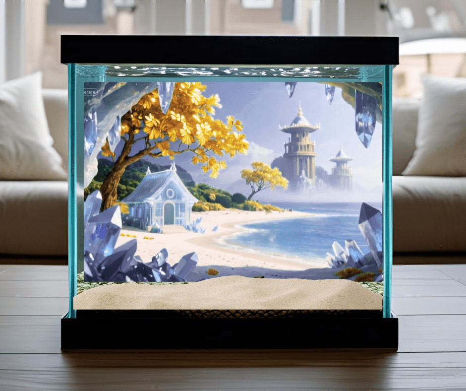 The Crystal Cave of the Golden Squirrel Aquarium Decoration Backgrounds