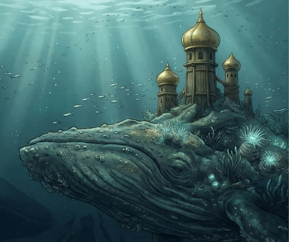 the Ryba-kit in flat image for poster or aquarium background fish tank decoration