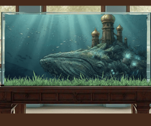 how to decorate an aquarium in an alternate style like this ryba-kin theme fish tank