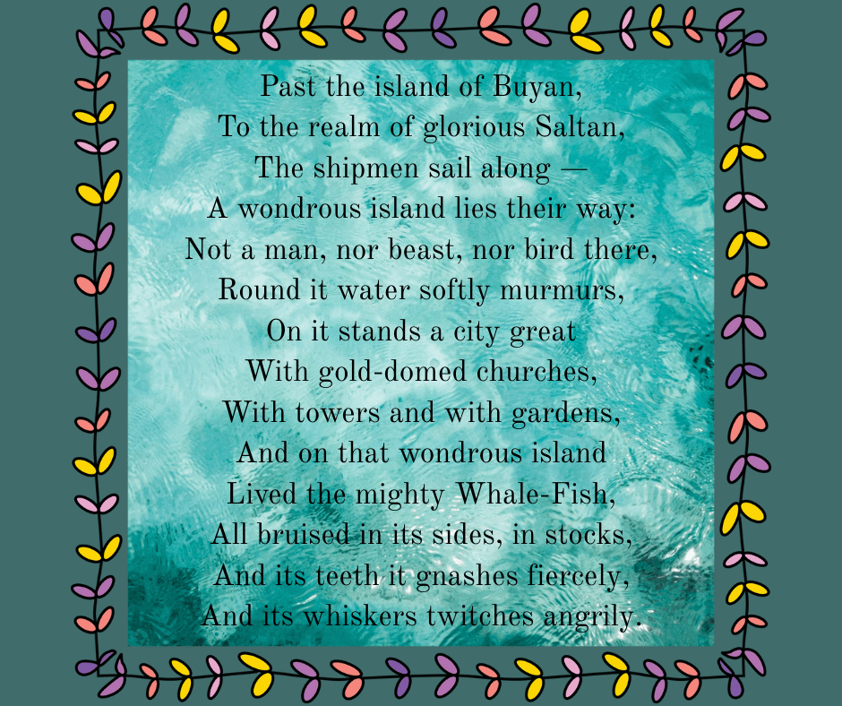 Pushkins tale of the Ryba-kit from the Tzar Sultan a Russain Fairy Tale by Pushkin 1831