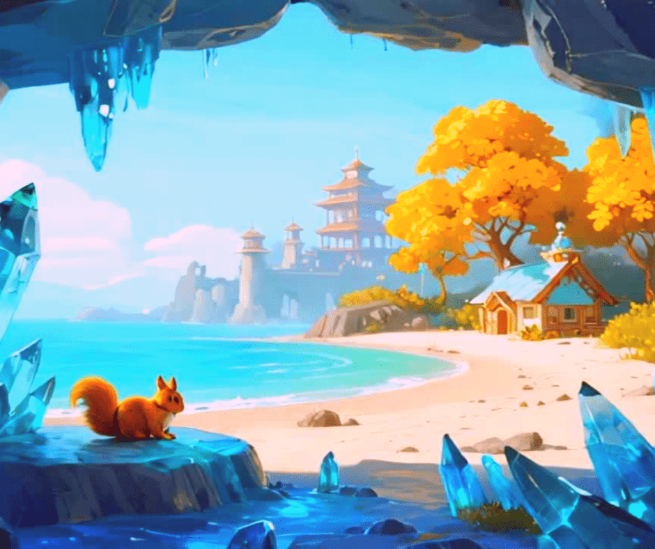 The crystal cave of the golden squirrel fish tank decoration