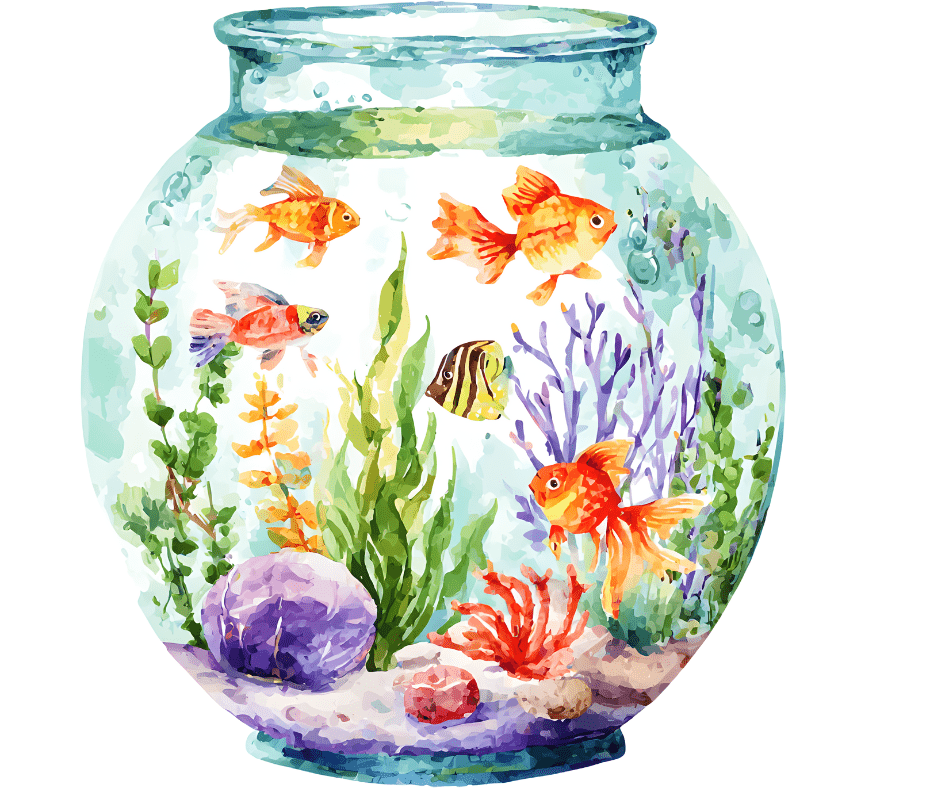 aquarium decoration with the story of Guvidon